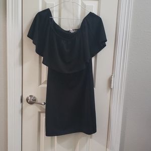 Black off or on shoulder dress